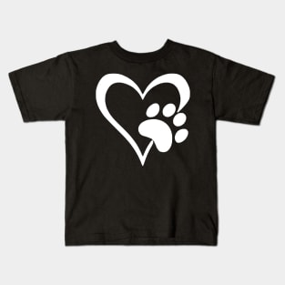 Dog Heart Dog Paw Dog Mom Dog Mama Kids T-Shirt